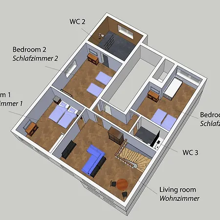 דירה Premium 2-level On Rhine, Great Location דיסבורג